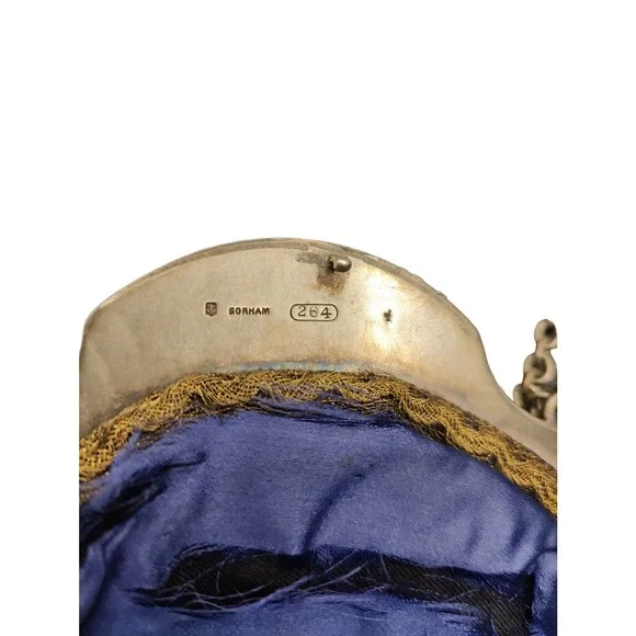 Antique Gorham Silver Black Purse w/ Antique Glasses and Gloves inside - Picture 5 of 6